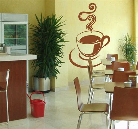 Café Coffee Cup Wall Sticker - TenStickers