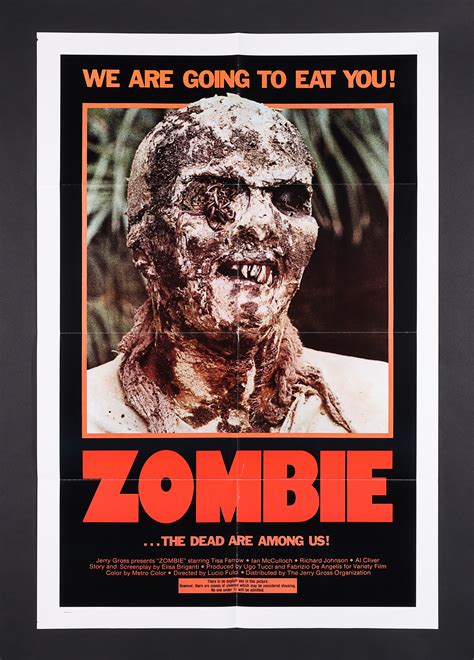 Lot 458 ZOMBIE AKA ZOMBIE FLESH EATERS 1979 US One Sheet 1980