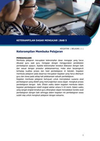 Modul Kb Membuka Pembelajaran Pdf