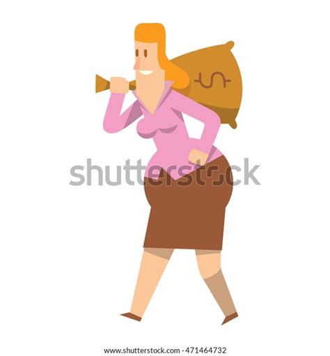 Vector Cartoon Image Rounded Business Woman Stock Vector Royalty Free 471464732 Shutterstock