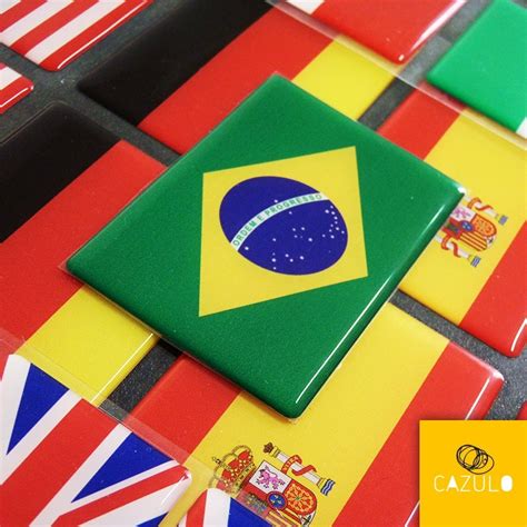 Adesivo Bandeira Brasil Países Estados Resinado 9x6 Cm R 13 90 em