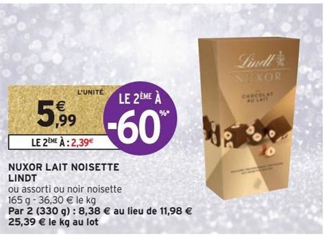 Promo Nuxor Lait Noisette Lindt Chez Intermarch Hyper