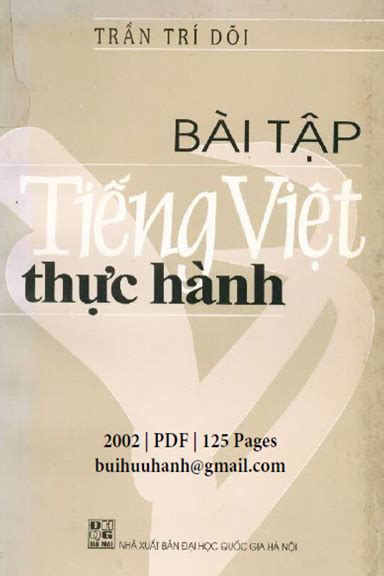 Bài Tập Tiếng Việt Thực Hành NXB Đại Học Quốc Gia 2002 Trần Trí Dõi