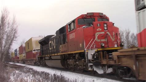 Ex CREX Gevos Lead A Very Long Stack Train CN 121 W DPU At Berry Mills