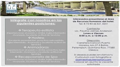 Vacantes Riviera Maya vacantes empleo trabajo México Hotel