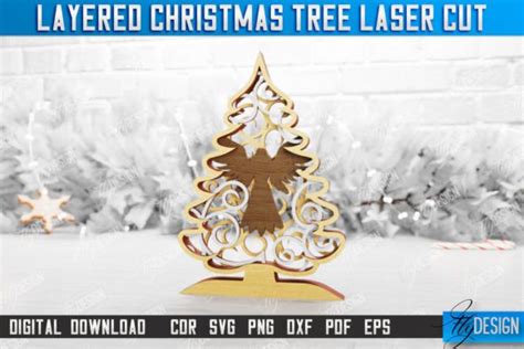 3D Layered Christmas Tree Holiday CNC Graphic By Flydesignsvg