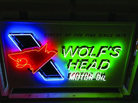 Wolf S Head Tin Neon Sign Auburn Fall Rm Sotheby S