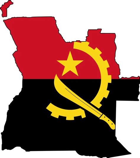 Flag Map of Angola - MapSof.net