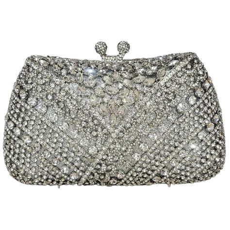 Bolsa Clutch Feminina De Festa Luxo Cristais E Strass Lika Bijuterias