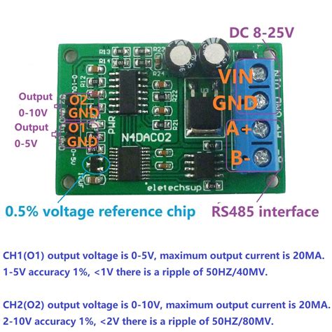 Dc V Ch Dac Module V V Pwm To Voltage Analog Converter Rs