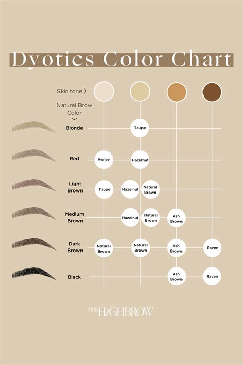 Dyotics Henna Brows Color Chart Guide Artofit