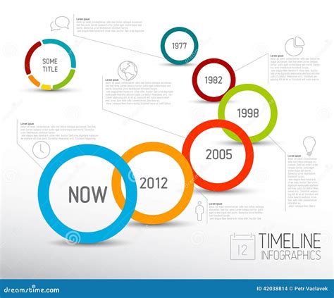 Infographic Light Timeline Report Template With Circles Stock Vector