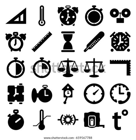 Measurement Icons Set Set 25 Measurement Stock Vector Royalty Free