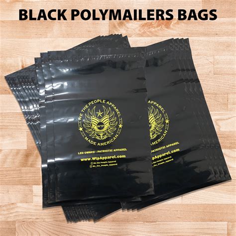 100 Pcs Black Poly Mailers Custom Printed Logo On Shipping Etsy