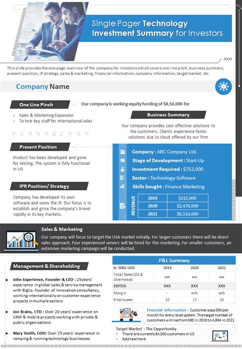 One Page That Presentation Why A One Pager Can Replace Most