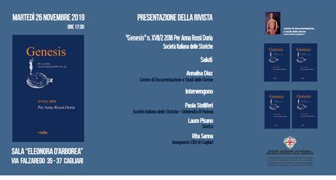 26 11 2019 Genesis XVII 2 2018 Per Anna Rossi Doria A Cura Di Paola