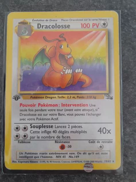 CARTE POKÉMON DRACOLOSSE 19 62 Fossile Edition 1 Français Wizards EUR