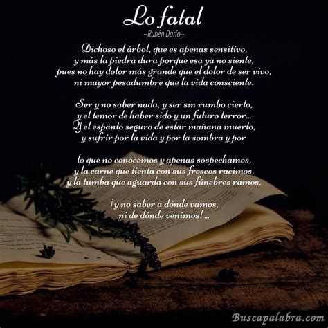 Poema Lo Fatal De Rub N Dar O Con Fondo De Libro Poemas Poes A