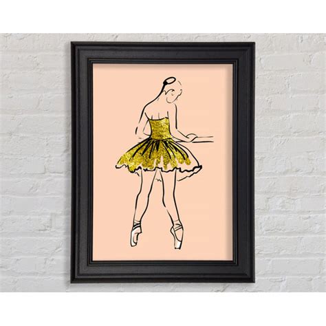 Mercer41 Golden Pink Ballerina 2 Einzelner Bilderrahmen Kunstdrucke