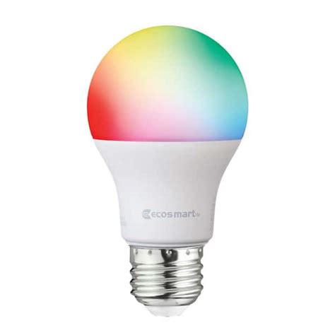 EcoSmart 60 Watt Equivalent A19 CEC Color Changing LED Party Light Bulb