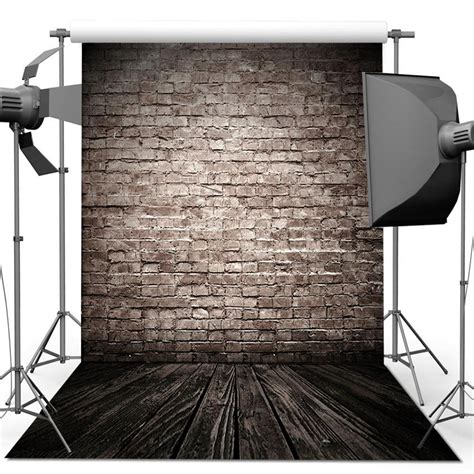 HelloDecor 5x7ft Retro Brick Wall Wood Floor Backdrop Background For