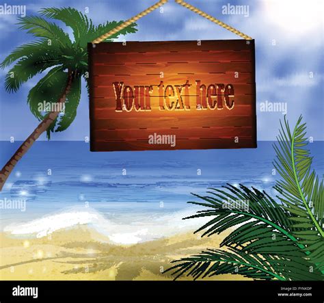 Tropical Beach Bar Wood Board Signpos Stock Vector Image And Art Alamy