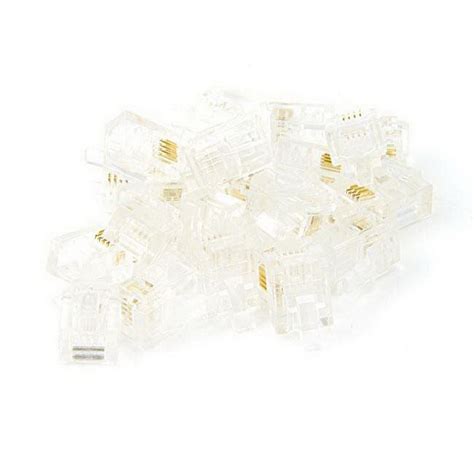 Platinum Tools RJ 11 Connector Round Solid 3 Prong 25 Pack Walmart