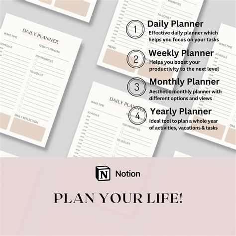 Notion Template All In One Life Planner Personal Planner Notion