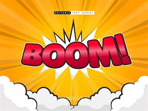 Premium Vector Boom D Editable Text Effect In Comic Style Template