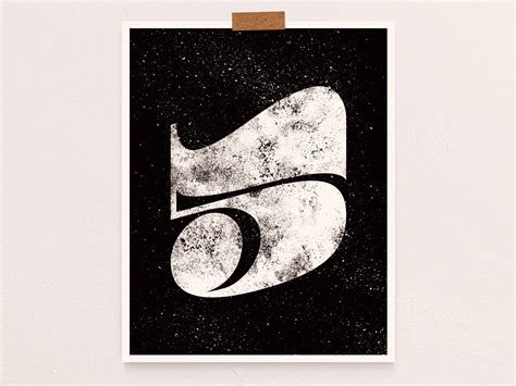 Number 5 Typography Print by Holling & West Creative Co. on Dribbble