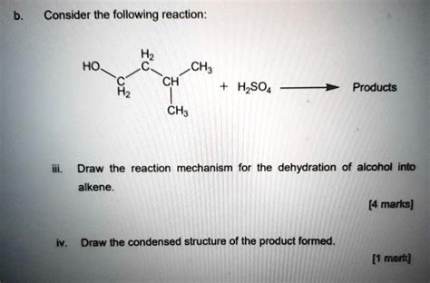 SOLVED Consider The Following Reaction H2SO4 HOCH3 CH3CH2OH H2SO4