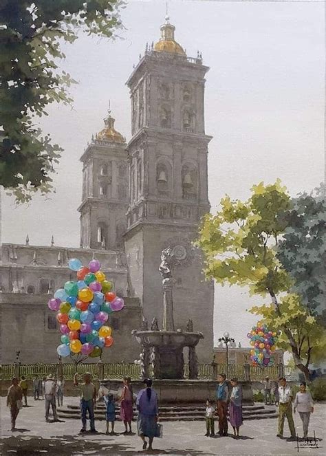 There Are Many People Standing In Front Of A Building With Balloons