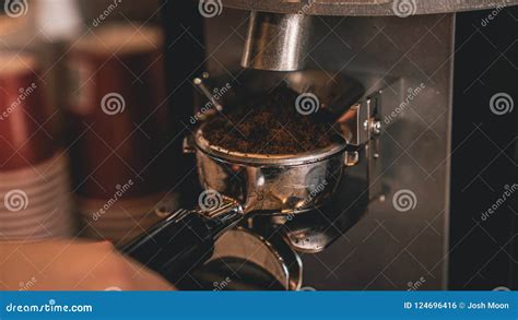 Grinding Coffee Beans To Make Fresh Coffee Stock Photo - Image of ...