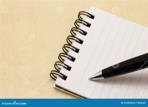 Writing Pen On The Notepad Stock Image Image Of Page 21093475