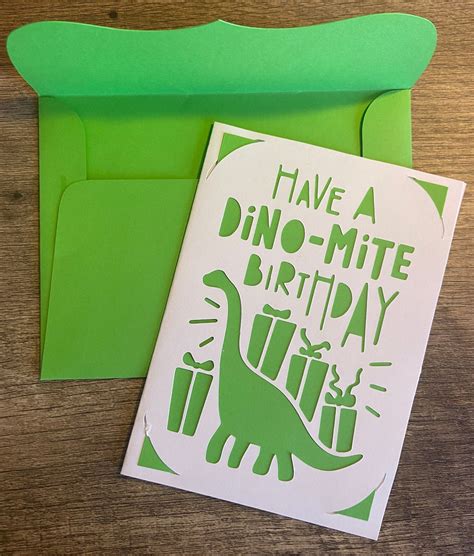 Dinosaur Birthday Card - Etsy