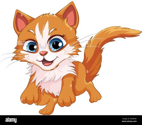 Cute Cat In Jumping Pose Vector Illustration Stock Vector Image And Art