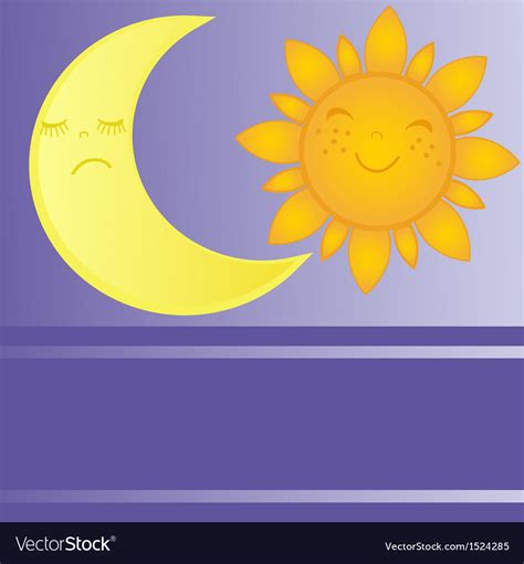 Set Of Sun And Moon Day Night Royalty Free Vector Image