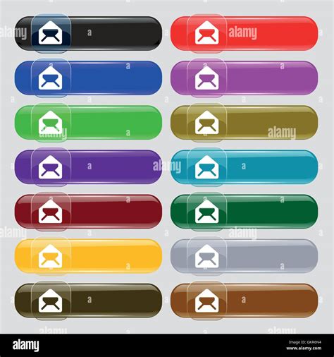 Mail Envelope Letter Icon Sign Big Set Of 16 Colorful Modern Buttons