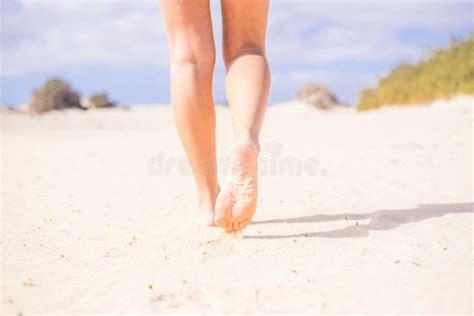 Naked Woman Feet Walking On The Sand Stock Photo Image Of Nude Desert 111130986