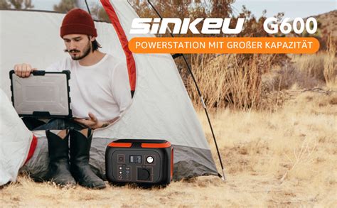 SinKeu Tragbare Powerstation 600Wh Solar Generatoren Mit 600W AC USB A