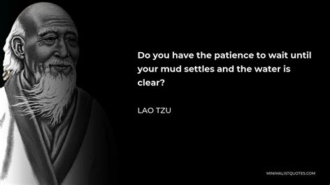 Lao Tzu Quote Do You Have The Patience To Wait Until Your Mud Settles