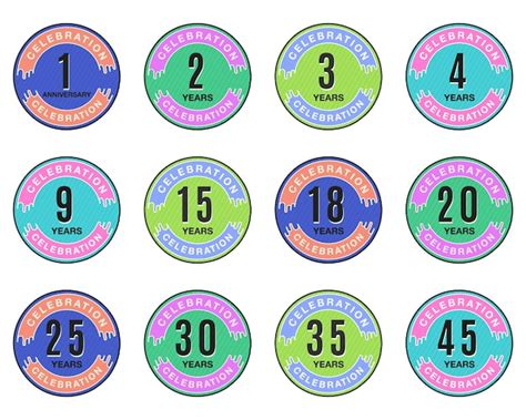 Premium Vector Anniversary Round Logo Templates Collection Wedding Badges In Flat Modern Style