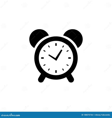 Icono De Hora De Reloj De Alarma Vector Sobre Fondo Blanco Aislado