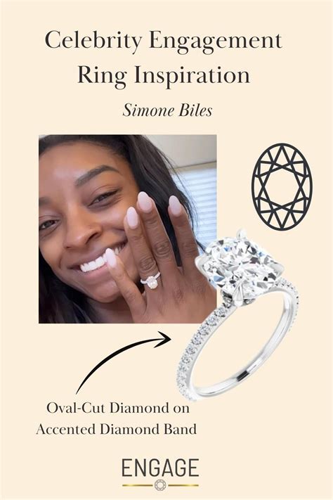 Oval Diamond Ring Inspired by Simone Biles | Celebrity engagement rings ...