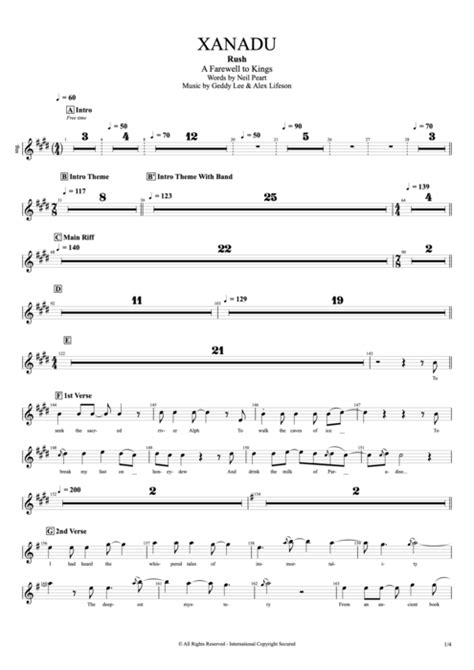 Xanadu Tab By Rush Guitar Pro Full Score Mysongbook