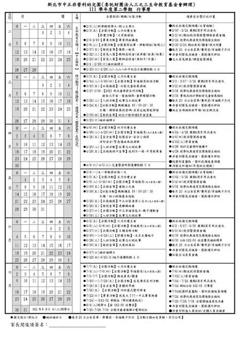 活動行事曆 園所活動 新北市中正非營利幼兒園委託財團法人三之三生命教育基金會 新北地區 三之三基金會