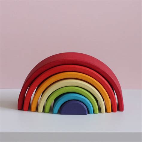 Stacking Toy Rainbow Toy Wooden Rainbow Rainbow Stacker Etsy