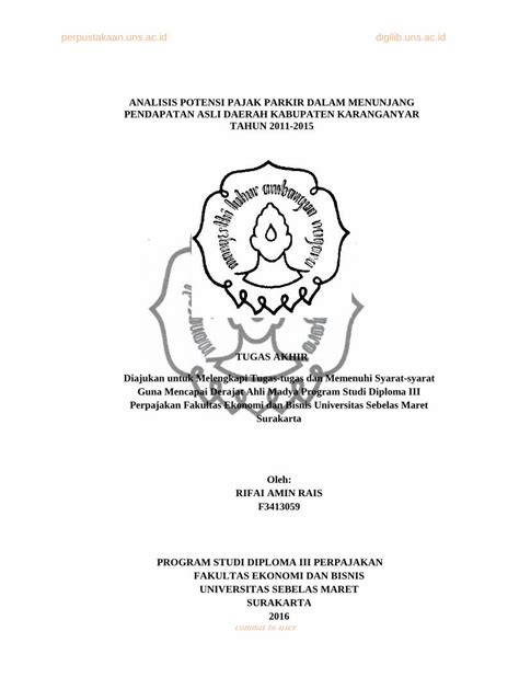 Pdf Analisis Potensi Pajak Parkir Dalam Menunjang Kontribusi