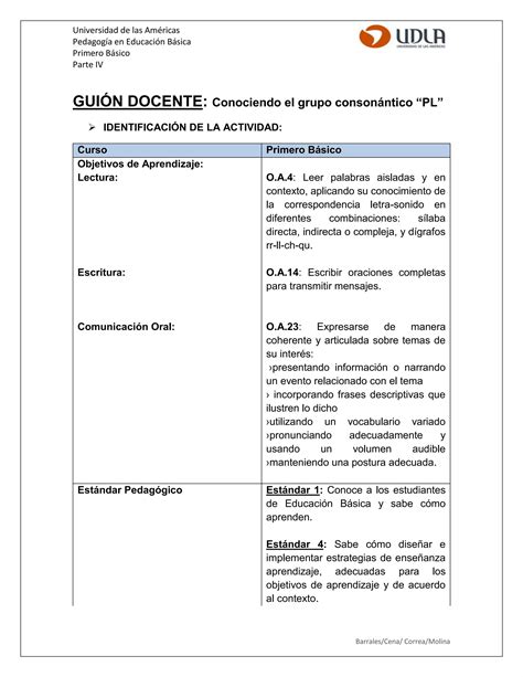 Gui N Docente Clase Grupo Conson Ntico Pi Pdf