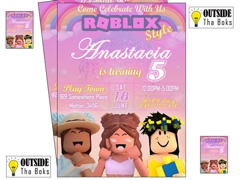 Roblox Girl Invitation Printable - Etsy